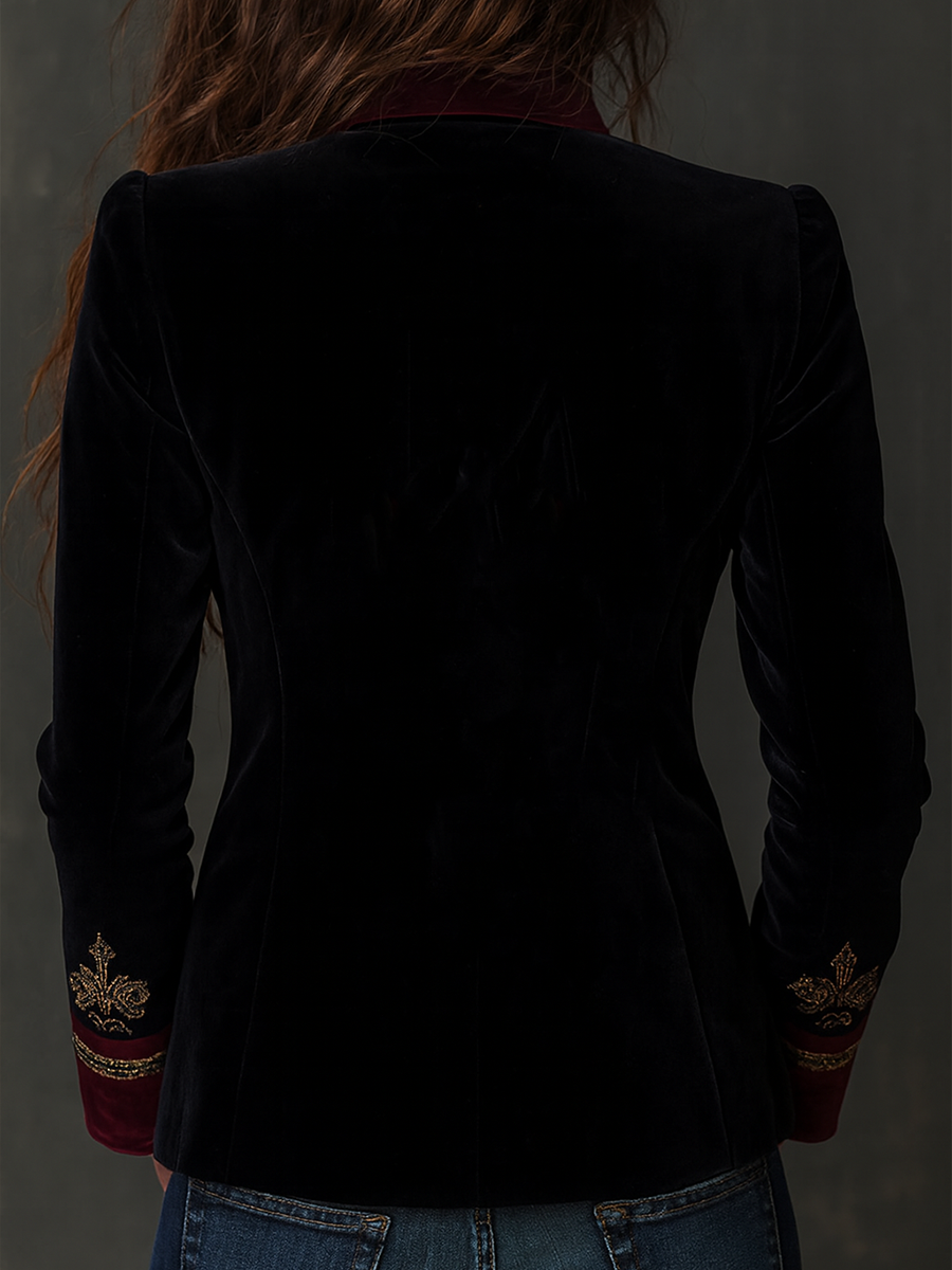Blazer in Velluto Ricamato Barocco Vintage
