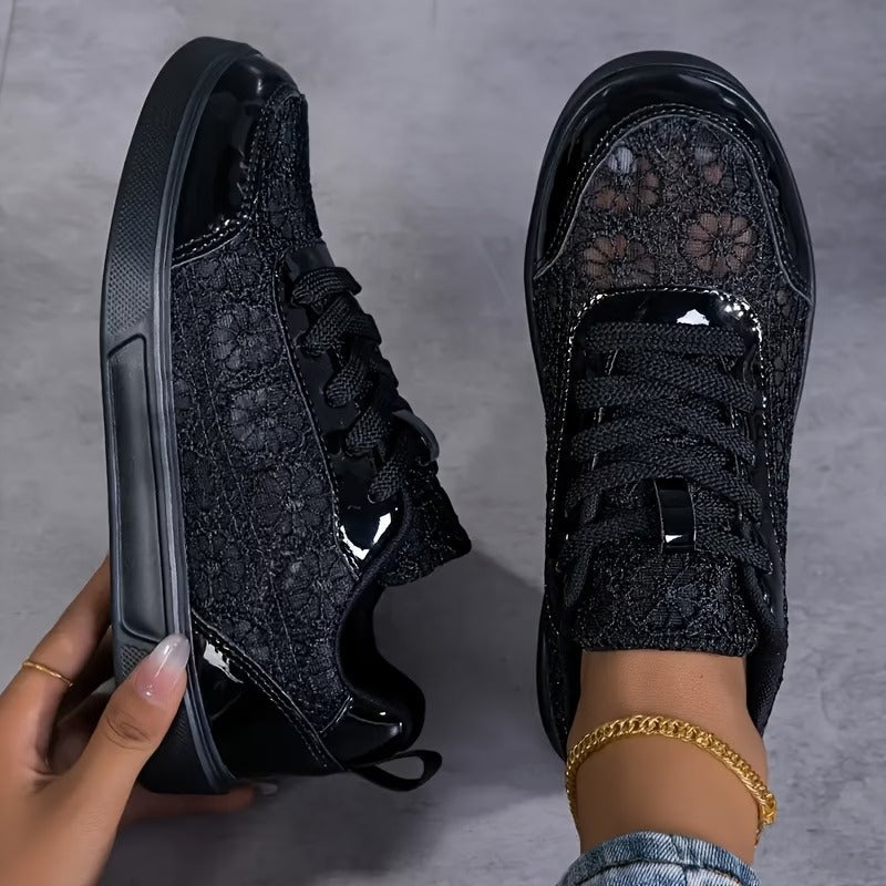 Elena | Sneakers con pizzo floreale
