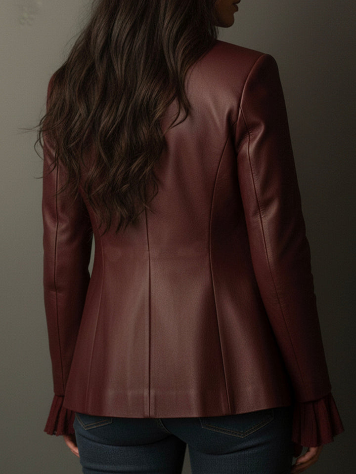 Blazer Vintage in Eco Pelle Borgogna