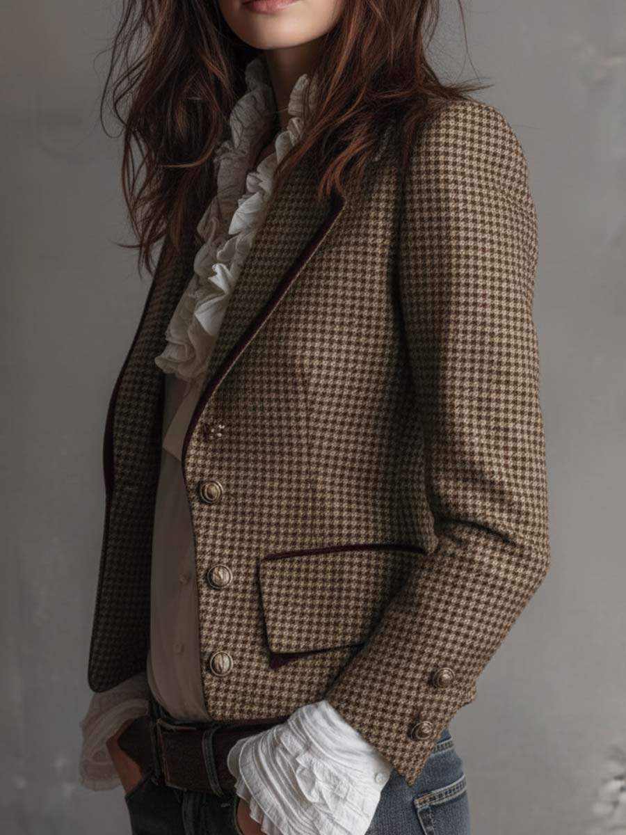 Blazer Tailored in Tweed a Vichy Vintage