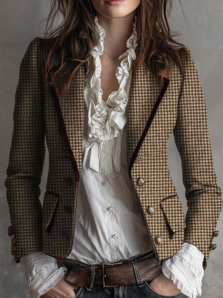 Blazer Tailored in Tweed a Vichy Vintage