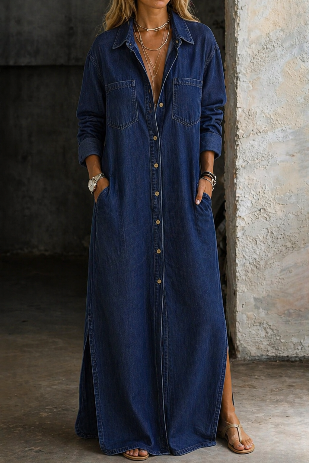 Isabella | Abito in denim con bottoni