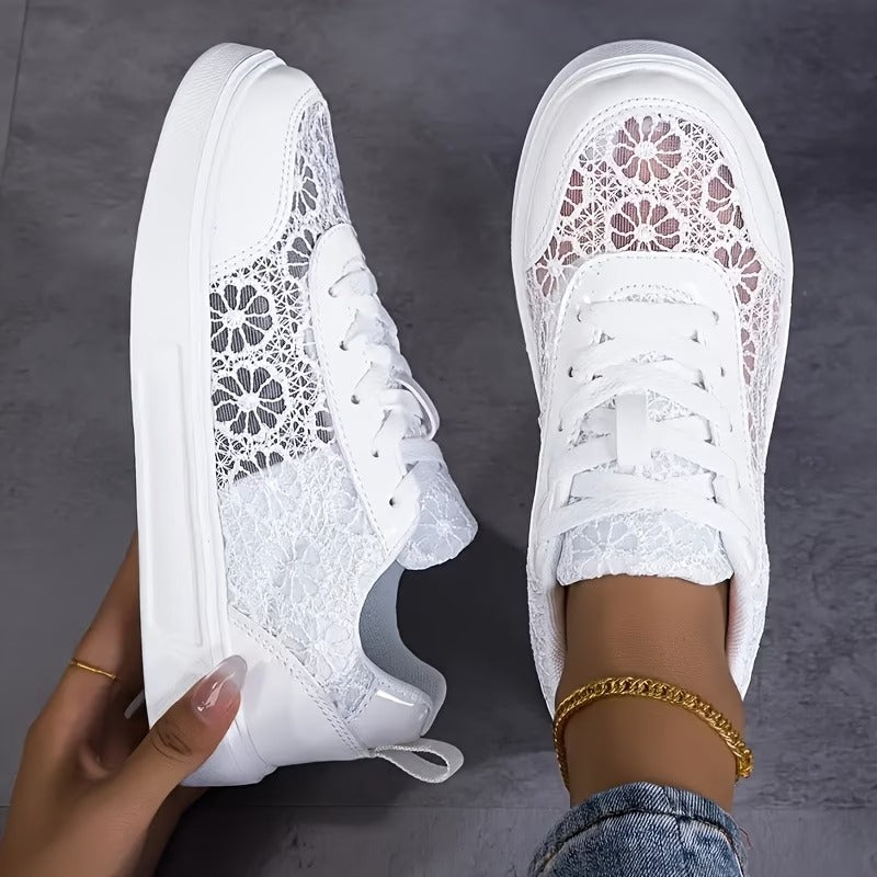 Elena | Sneakers con pizzo floreale