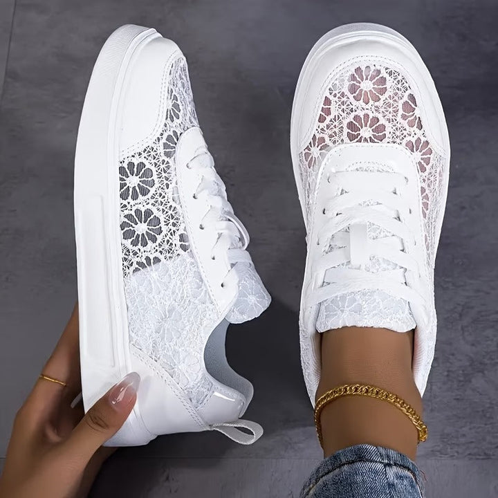 Elena | Sneakers con pizzo floreale