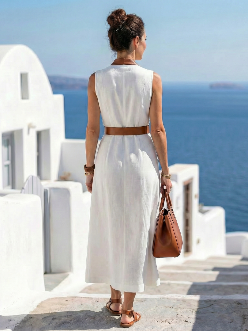 Myra | Vestito Midi a Linea in Contrasto