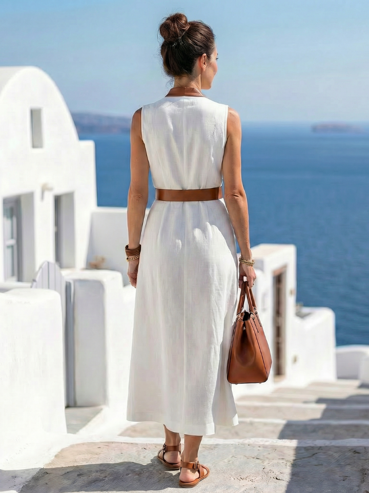 Myra | Vestito Midi a Linea in Contrasto