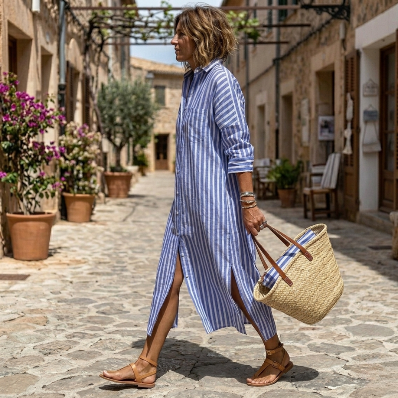 Vittoria - Elegante abito estivo a righe