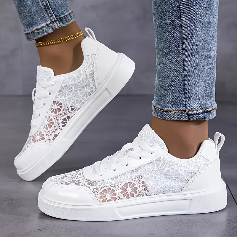 Elena | Sneakers con pizzo floreale