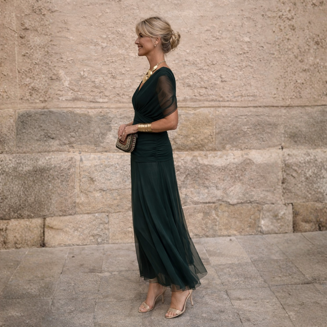 Elena | Abito lungo con spalle scoperte