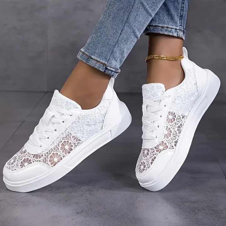 Elena | Sneakers con pizzo floreale