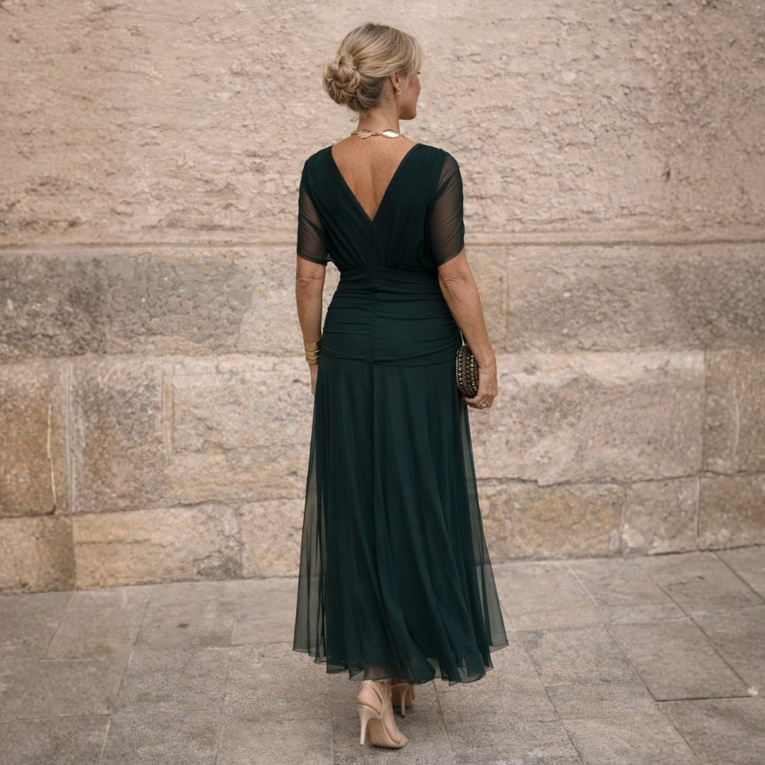 Elena | Abito lungo con spalle scoperte