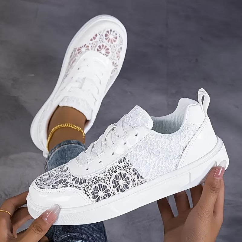 Elena | Sneakers con pizzo floreale