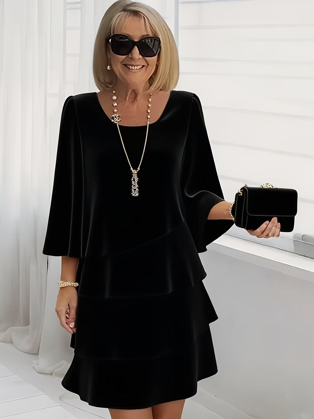 Caterina™ | Abito Elegante con Volant e Comfort
