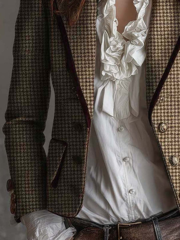 Blazer Tailored in Tweed a Vichy Vintage