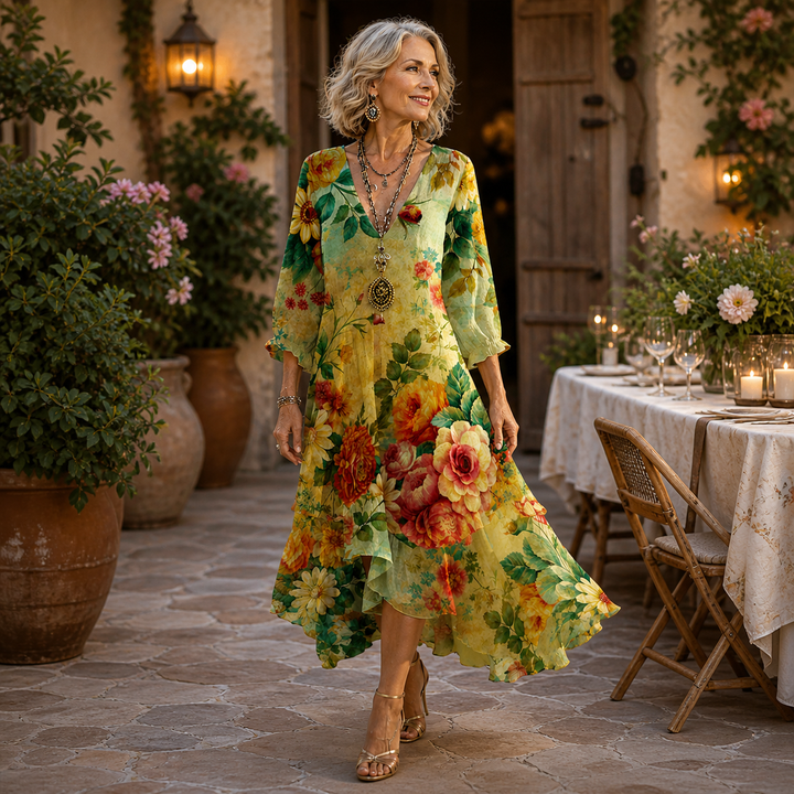 Isabella | Abito midi a fiori dal look disinvolto 🌿
