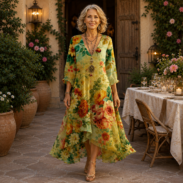 Isabella | Abito midi a fiori dal look disinvolto 🌿
