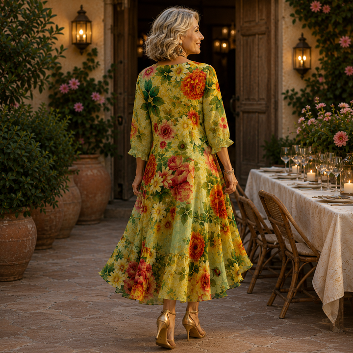Isabella | Abito midi a fiori dal look disinvolto 🌿