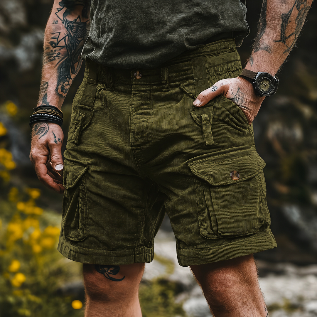 Marco | Shorts cargo vintage in velluto a coste
