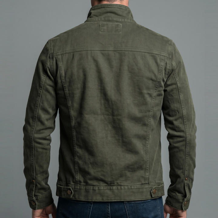 Enzo | Giacca vintage in cotone con chiusura a zip