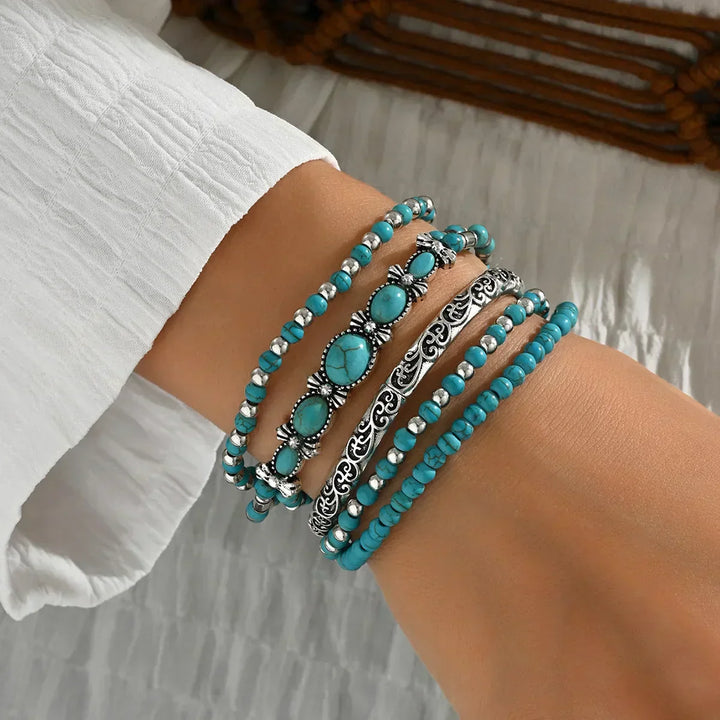 Mia™ — Bracciale raffinato a più fili in turchese