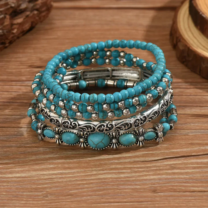 Mia™ — Bracciale raffinato a più fili in turchese