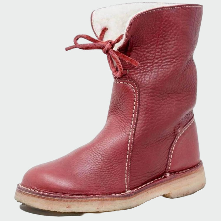 Stivali da uomo in pelle impermeabile con fodera in lana
