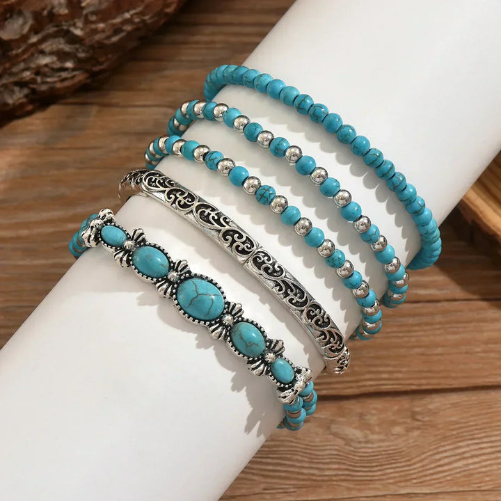 Mia™ — Bracciale raffinato a più fili in turchese