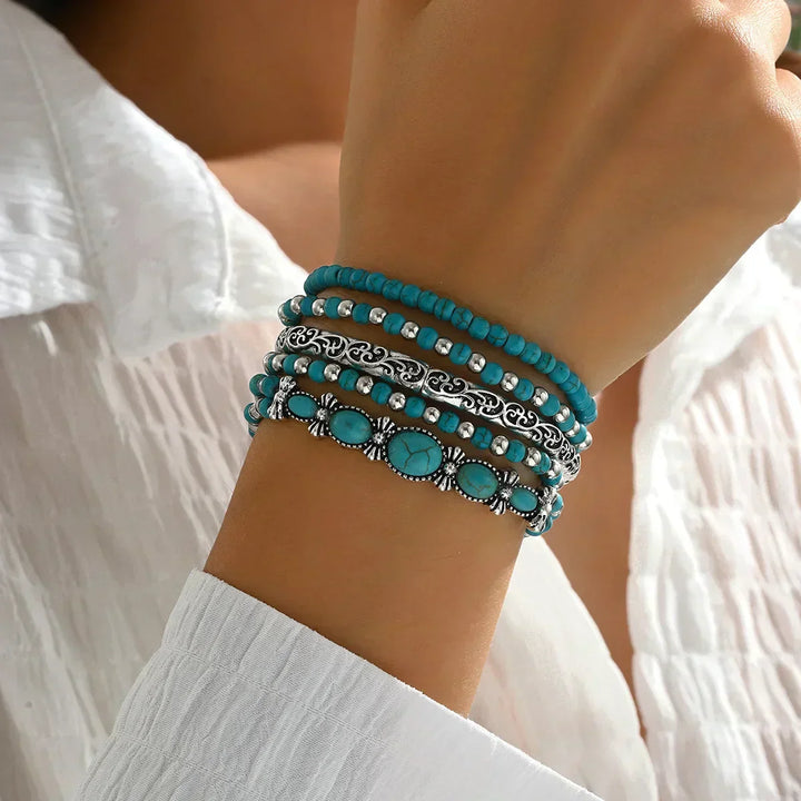 Mia™ — Bracciale raffinato a più fili in turchese