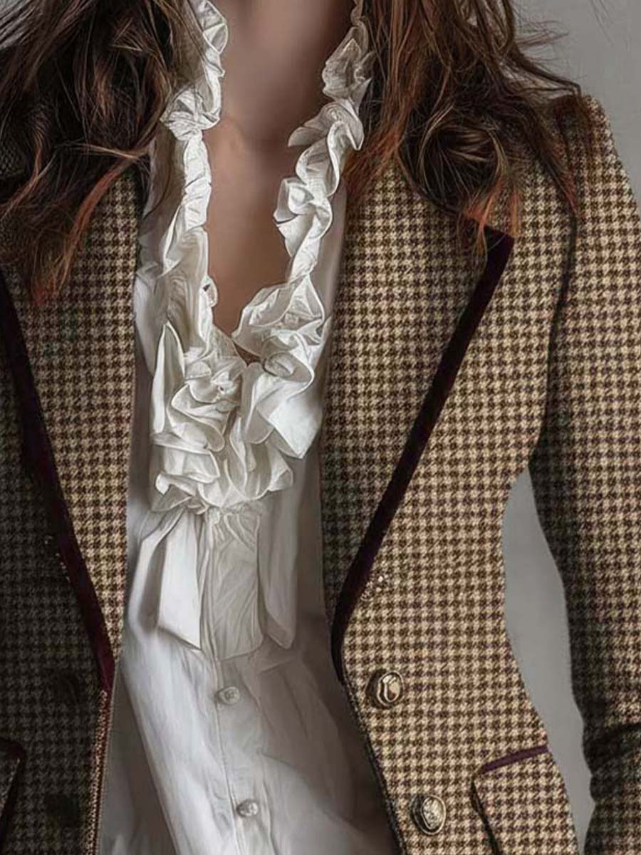 Blazer Tailored in Tweed a Vichy Vintage