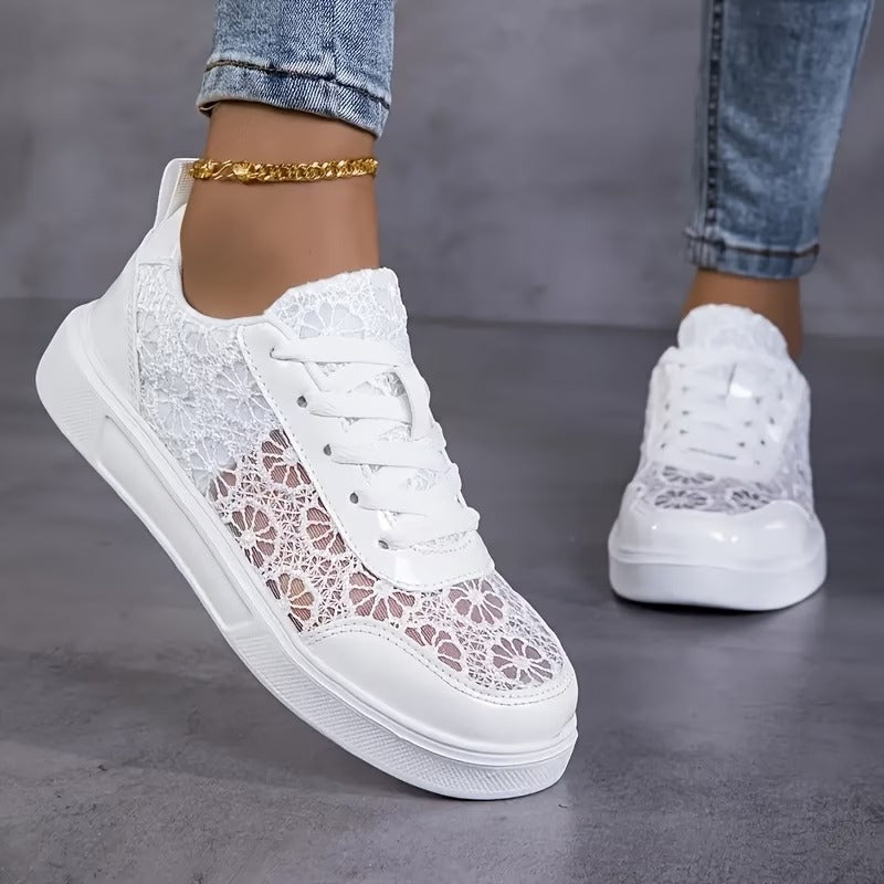 Elena | Sneakers con pizzo floreale